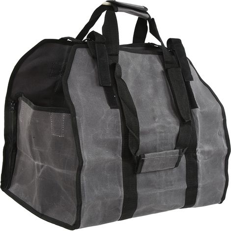 Sac de transport de bûches en toile cirée, grand et portable, pour l'extérieur, rangement du bois à la maison ou en camping (1/5)