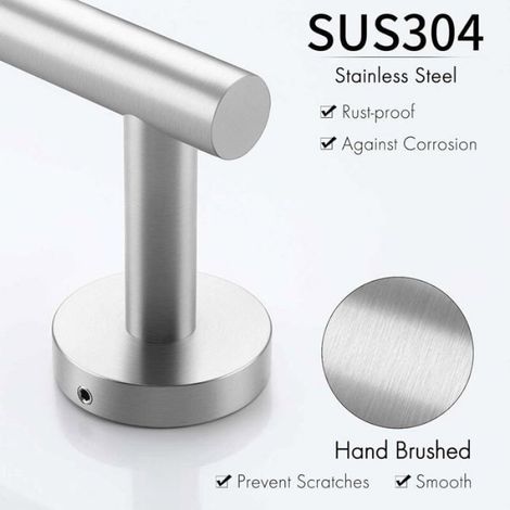 Porte-Serviettes - Barre Murale 30 cm - Acier Inoxydable SUS304 - Salle De Bain Cuisine Balcon - 1 Pièce (1/5)