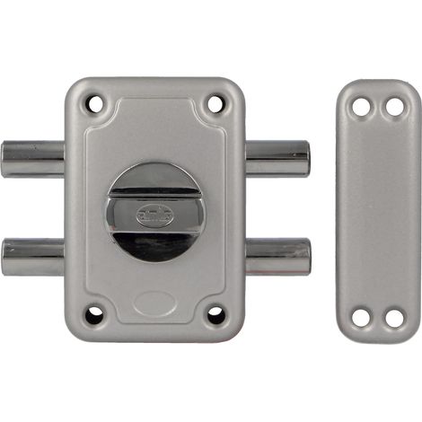 AMIG Serrure en applique et verrous 82 96 x 66 mm Acier Émaillé argent (1/4)