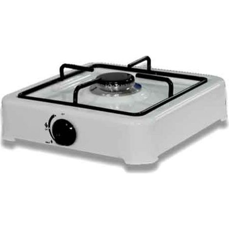Réchaud à gaz 1 brleur – Brleur en alliage – Grille émaillée – Dimensions 23x23x12 cm – Pour espaces confinés –