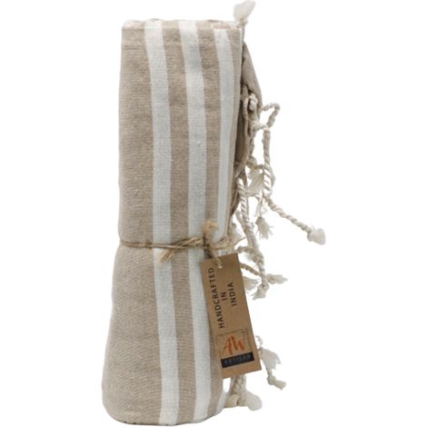 Plaid Pario en coton - 100x180 cm - Sable Chaud- Vendu par 1