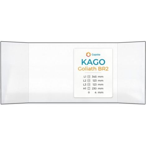 Vitre Kago GOLIATH BR2 - Verre Prismatique pour insert - (123 + 345 + 123) x 230 mm (L2+L1+L3 x H1) - 4 mm