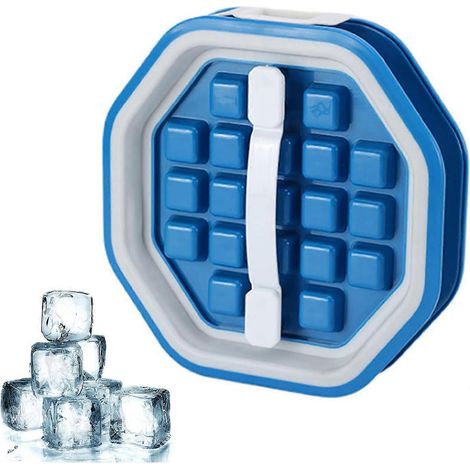 Silikon-Eiswürfelform - Eiswürfelform mit Deckel - Eiswürfelform mit 38 Fächern - stapelbare Silikon-Eiswürfelform - für Cocktails, Whisky, Getränke und Säfte. (1/4)