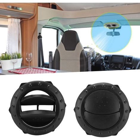 2 pièces Sortie de Climatisation Rond Noir ABS Universel pour Ventilation de Voiture, Camping-car, Bateau, Autobus (1/5)