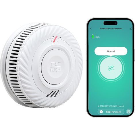 WiFi smoke detector with 10-year battery, smart fire alarm, photoelectric sensor, compliant with EN14604 standard, compatible with the Tuya/Smart Life app (1/5)