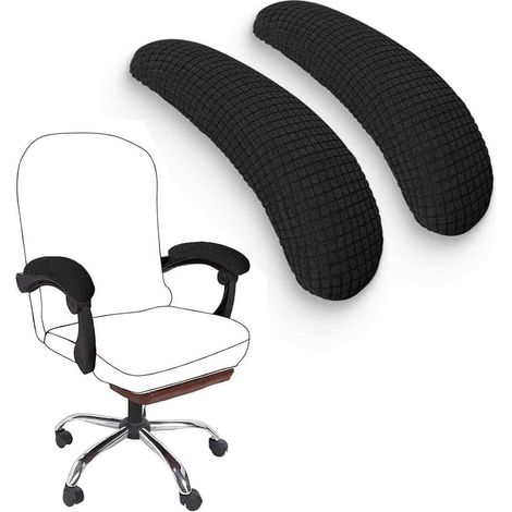 CCYKXA Office Chair Armrest Covers, Stretchable Polyester Protective Office Chair Cover Relieves Elbow Pain, Office Chair Armrest Cover (length - 40cm) (Black) (1/5)