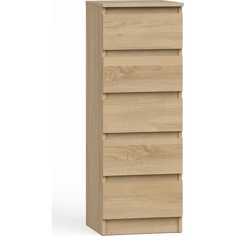 Kommode Sideboard 5 Schubladen121x40cm Wohnzimmer highboard sonoma (1/5)
