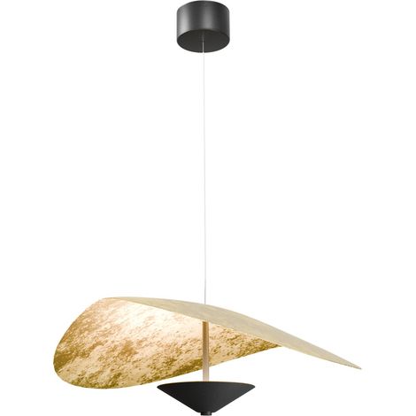 Ø Lumière suspendue LED de 60 cm Lente Feuille d’or - avec poulie - 2100-05-08-60-CS (1/3)