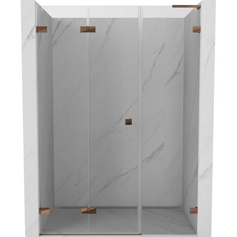 Mexen Lunar-F L faltbare Duschtür links 125 cm, transparent, Roségold - 836SL-125-050-60-00-L (1/5)