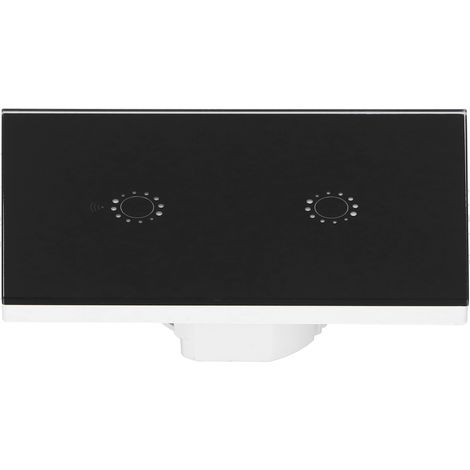 Interrupteur LED Intelligent WiFi 2 Voies Tactile Murale pour Amazon Alexa, Contrôle Vocal et APP, AC 95‑250V, Couverture Noire (1/5)
