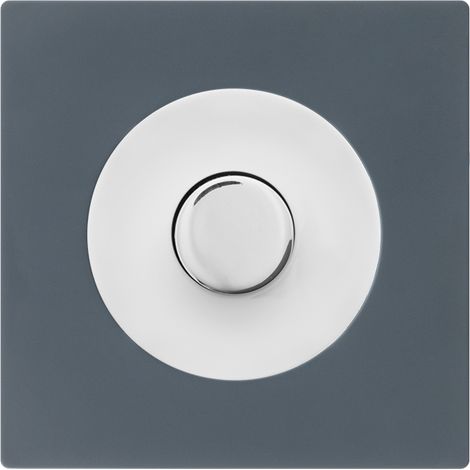 Variateur universel blanc - bouton blanc DOM + plaque simple blue grey (1/5)