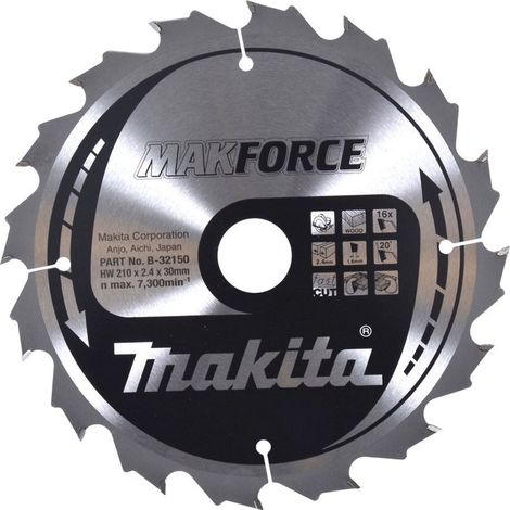 Makita Kreissägeblatt MAKFORCE 210/30 mm, 16 Zähne, 1,6 mm, Holz