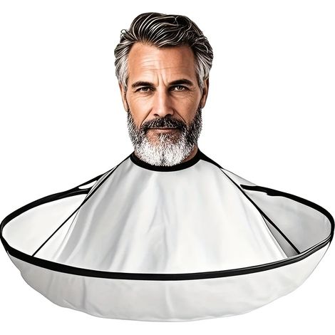 Mantellina da parrucchiere, collo regolabile, materiale antiaderente, BIANCO (1/2)