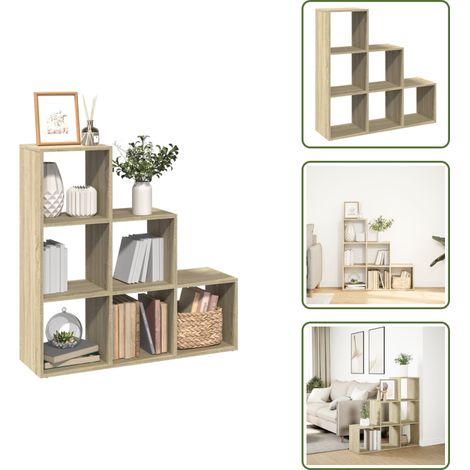 vidaXL Étagère séparatrice de pièce 3 niveaux chêne sonoma 99x29x99 cm