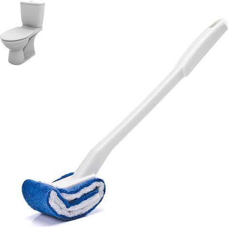 Brosse pour cuvette de toilettes, brosse de nettoyage en profondeur, brosse de toilette incurvée, brosse de nettoyage pour toilettes à long manche, brosse de toilette portable pour salle de bain (1/5)