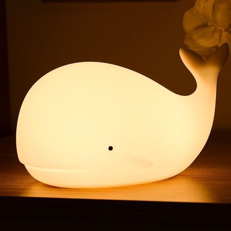 Veilleuse bébé baleine, lampe enfant, lampe baleine 7 couleurs changeantes, veilleuse rechargeable, lampe baleine (1/5)