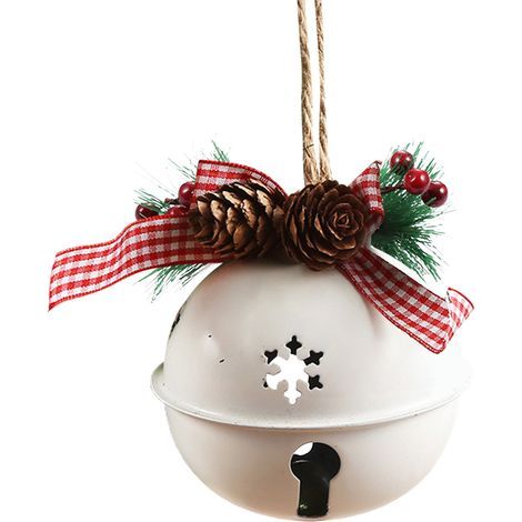 Suspensions de Noël Jingle Bells 90mm, décorations d'arbre durables et adorables pour mariage, anniversaire, fête. (1/5)