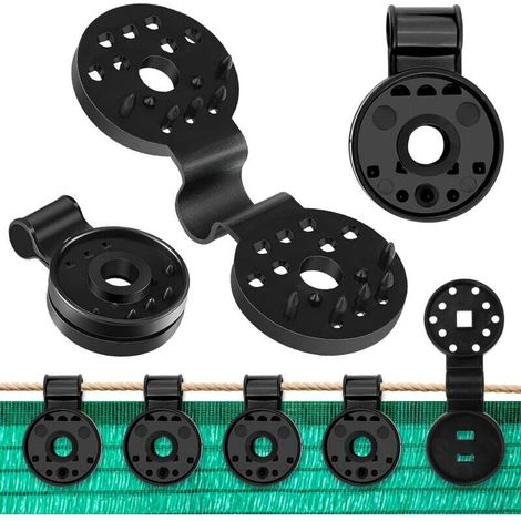 100 Pieces Plastic Clips for Shade Sails, Privacy Screen Fixing Clips, Special Clip with Eyelet for Shade Sails, Pergolas, Greenhouses and Sun Protection Tarpaulin Fasteners