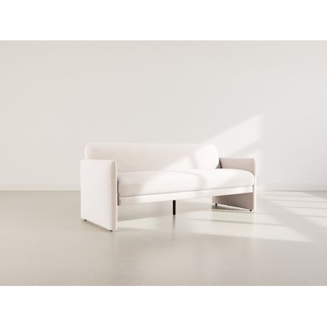 Mathis - canapé convertible clic-clac 3 places en velours côtelé - beige
