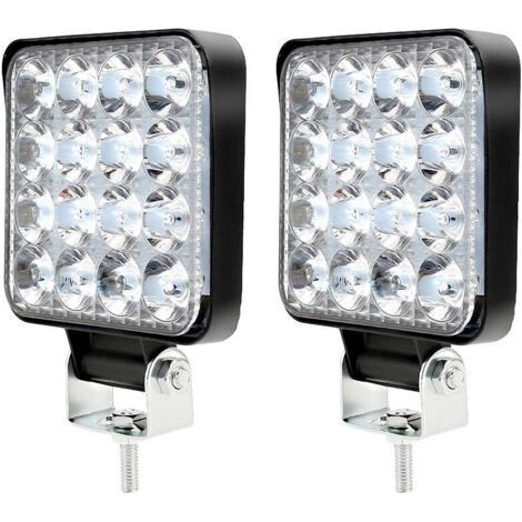 Luz de trabajo LED de 12 V 48 W 6500 K, resistente al agua IP67, de alta durabilidad, para tractor, camión, motocicleta, barco, SUV, 2 unidades. (1/4)