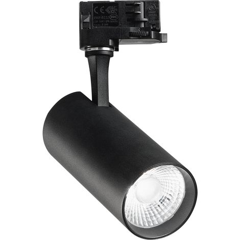 Illuminazione A Binario Contemporanea Fox Alluminio Nero Led 15W 4000K Ip20
