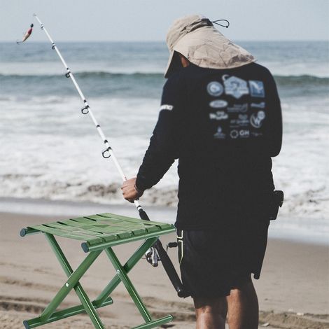 Tabouret Pliable Vert Militaire pour Camping Pêche Voyage Léger Pratique - KZQ (1/2)