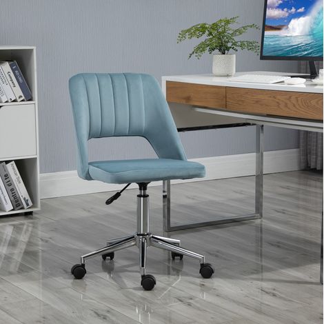 sedia ergonomica blu regolabile ufficio girevole OKMYHOME (1/4)