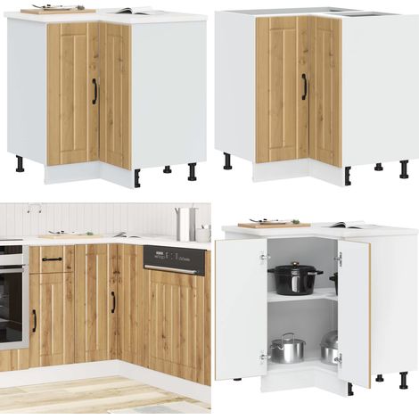 vidaXL Küchen-Eckunterschrank Lucca Artisan-Eiche Holzwerkstoff (1/5)