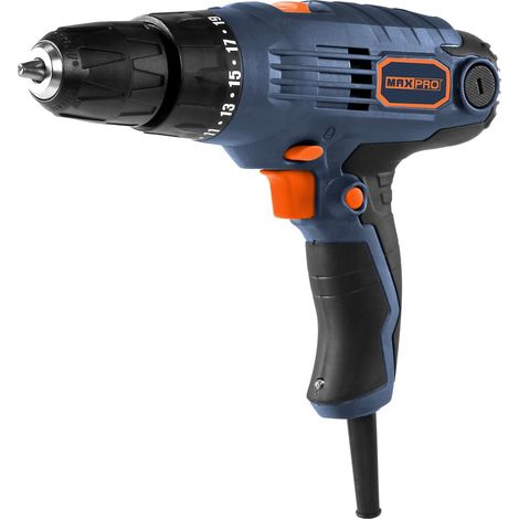 Perceuse-visseuse électrique, couple 32 N.M, transmission à 2 vitesses (0-450/0-1350 tr/min), réglages de couple 19 + 1, mandrin auto-serrant de 10 mm pour béton, bois, métal (1/5)