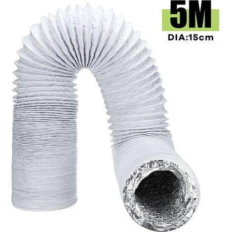 GENERIC-Tuyau flexible d'échappement 15cm x 5M – PVC et aluminium – Résistant à la corrosion – Pour ventilation industrielle et climatisation (1/5)