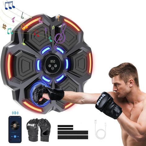 Machine de Boxe Musicale, Machine de Boxe Musicale Adulte, 9 Modes de Vitesse Cible Boxe Mural Musique - Comptage Intelligent et Bluetooth Musicboxing pour Enfants Entraînement à la Maison