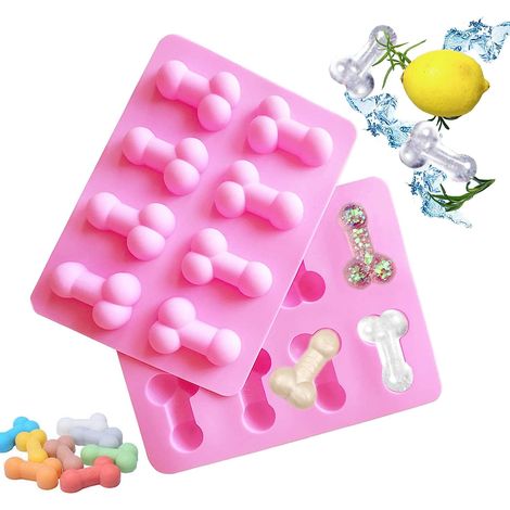 Moules à glaçons en silicone, lot de 2, pour gâteau au chocolat - Idéal pour les fêtes, anniversaires, whiskies et autres occasions - Rose