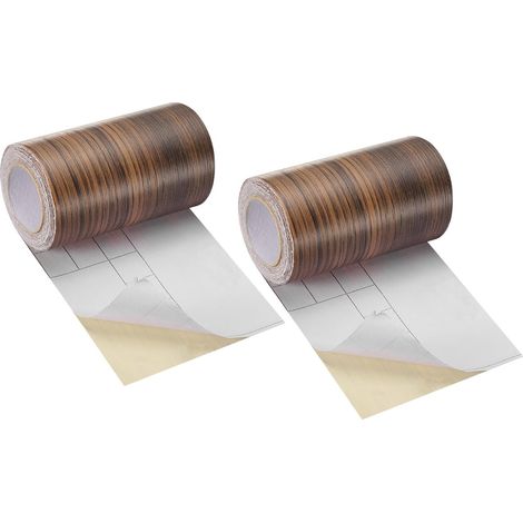 2pcs Ruban Grain De Bois, 4" x33 Ft Patch De Réparation Grain De Bois Autoadhésif Pour Plinthes, Portes, Réparation De Sol, Décoration De Maison Meuble Noyer (1/5)