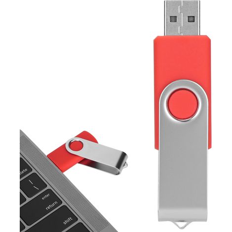 Memoria USB portátil y giratoria de 16 GB en color rojo caramelo para PC y tablet. (1/5)