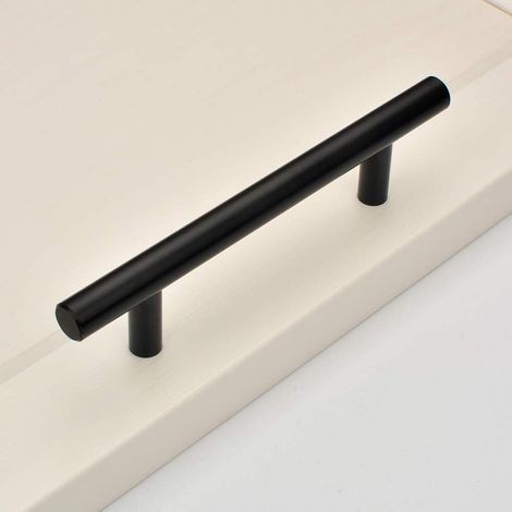 AIDUCHO Set mit 2 schwarzen Küchengriffen aus Zinklegierung, 160 mm, für Schubladen, Türen, Badezimmer, Küche, Kommoden (160 mm Mittelloch, Schwarz) (1/4)