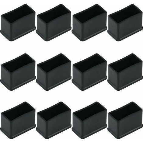 Lot de 12 embouts de protection rectangulaires en feutre de caoutchouc pour pieds de table ou de chaise( Noir ,15 x 30 mm) (1/5)