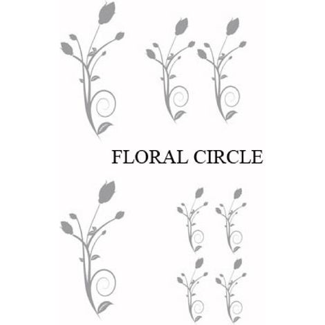 Set Adhesifs -ELEMENT FLORAL CIRCLE- Gris - PROMO ADN - Car Deco
