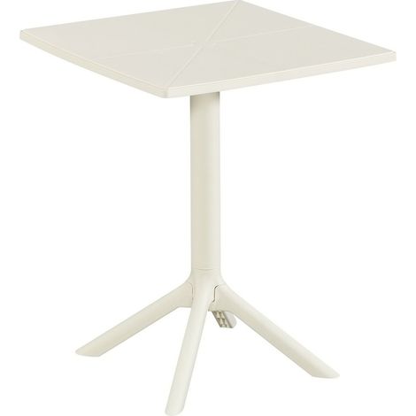 Square Bistro Garden Table - Plastic - L60 X W60 X H75 cm - White - Flat Packed