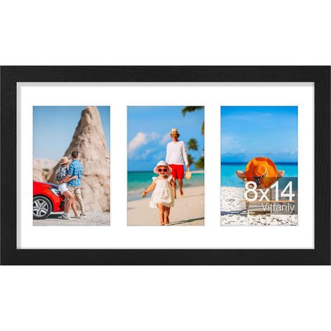 Cadre photo collage pouces affiche 3 photos avec passe partout le de peut être affiché horizontalement ou verticalement 8x14 4x6 (1/5)