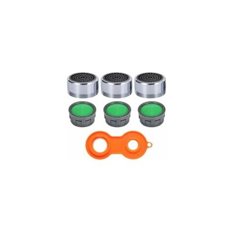 Aeratore per rubinetto M24, confezione da 6 aeratori per rubinetto a risparmio idrico con filtro in ABS, filtro per rubinetto per lavello di bagno e cucina - Crezuo (1/4)