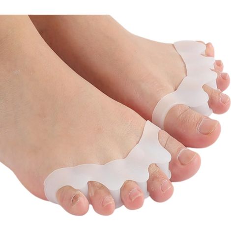 Lot de 4 séparateurs d'orteils unisexes - en silicone, taille unique, corrigent les orteils qui se chevauchent