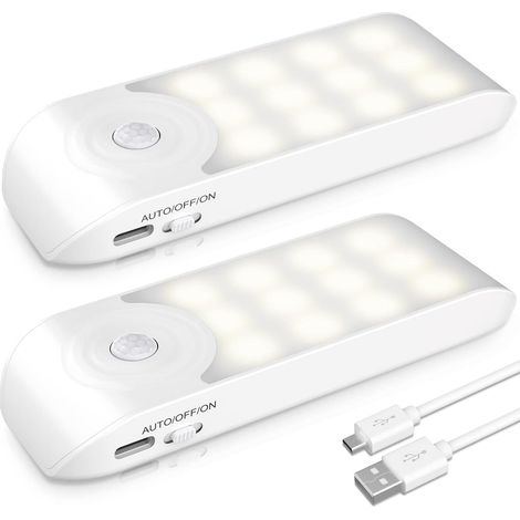 Veilleuse LED Veilleuse Rechargeable, Veilleuse Detecteur de Mouvement avec Bande Magnétique Adhésive[Lot de 2]. (1/5)