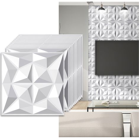 Randaco Paneles murales 3D Diamante Blanco 30×30 cm PVC – Instalación personalizada (1/5)