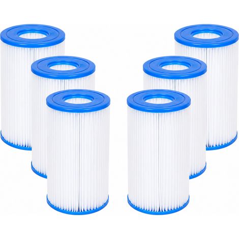 Confezione da 6 cartucce filtranti per piscina compatibili con i filtri di ricambio per spa e piscine Bestway III FD2138 e Intex A/C. (1/4)