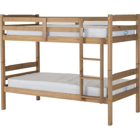 Panama 3 Feet Bunk Bed - L104 x W198 x H154 cm - Natural Wax (1/5)