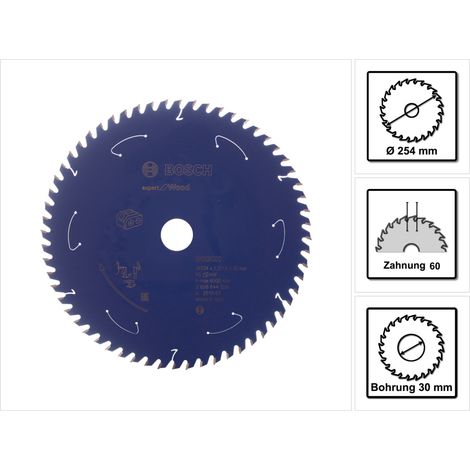 Cuchilla Para Sierra Circular 254X2.1 / 1.6X30 T60 Bosch (1/5)