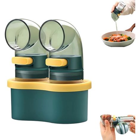1 pièce - Salière et poivrière - Pots à épices - Ensemble - Salière - Poivrière - Salières doseuses - Salière à épices - Vert foncé - Rangement pour sel de cuisine (1/5)