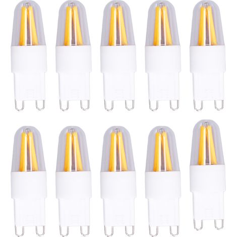 10 Ampoules LED G9 200LM Blanc Chaud pour Lustre, Plafonnier et Applique Murale 220V