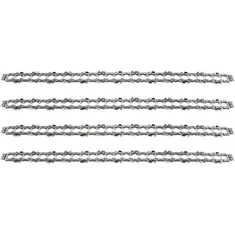 Lot de 4 Chaînes de Tronçonneuse pour Guide Chaîne de 18" (45 cm), 1,3 mm 64 Maillons d'Entraînement, Compatibles avec Stihl, Dolmar, Husqvarna, Einhell, Bosch, Makita et autres (1/4)