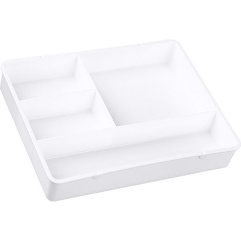 Boîte de rangement bureau plateau séparateur tiroir organisateur maquillage classement pour salle de bain bureau blanc (1/5)